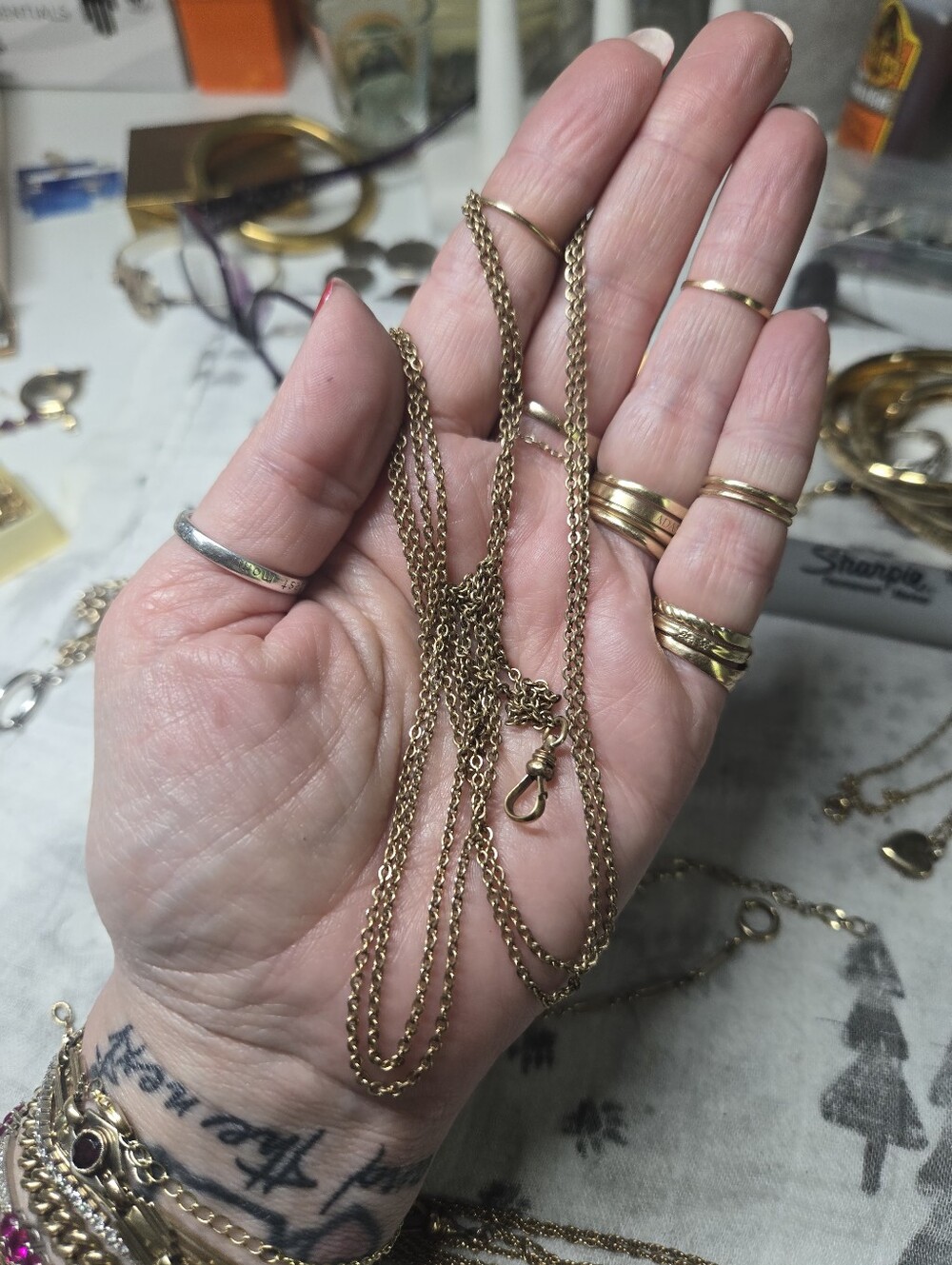 Victorian Gold Filled Rope Watch Chain Necklace - Women's Jewelry